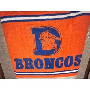 Vintage Denver Broncos‎ Blanket Throw NFL Football Orange Blue Retro Logo 60x80